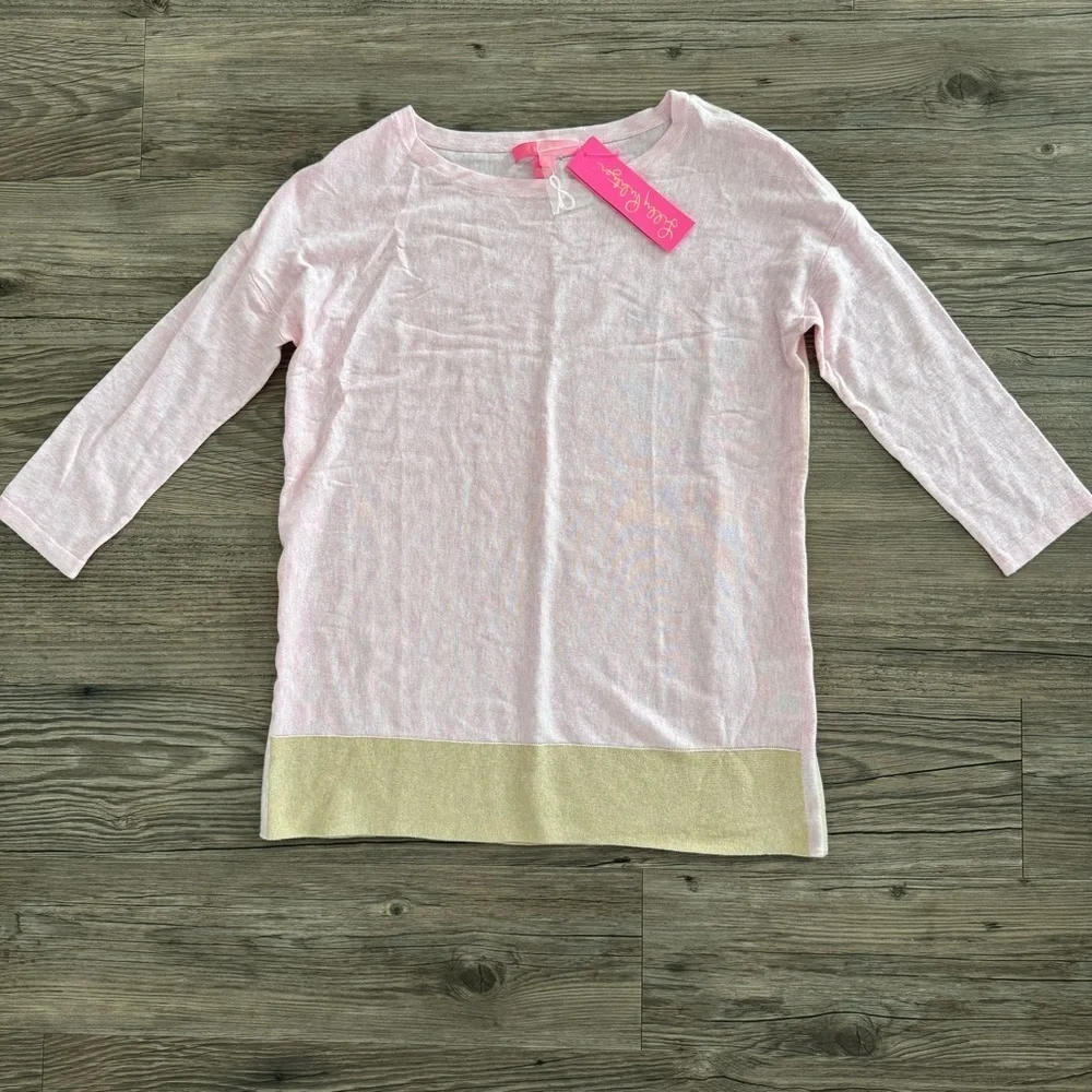 NWT Lilly Pulitzer Dayna Coolmax Sweater Pink Small - Picture 2 of 5